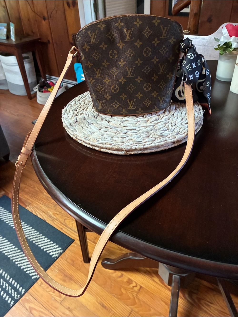 Louis Vuitton Monogram Crossbody in Brown with Tan Strap